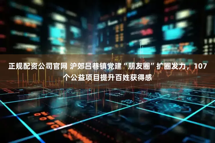 正规配资公司官网 沪郊吕巷镇党建“朋友圈”扩圈发力，107个公益项目提升百姓获得感
