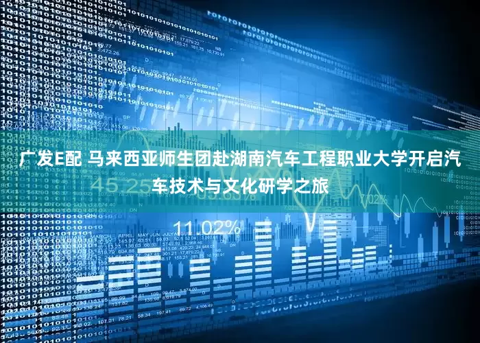 广发E配 马来西亚师生团赴湖南汽车工程职业大学开启汽车技术与文化研学之旅